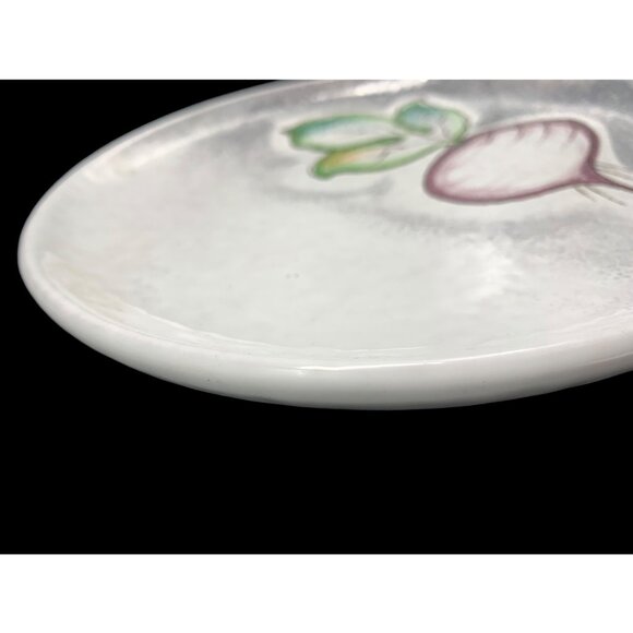 Vtg MCM FRATELLI FANCIULLACCI ITALY Vegetable Plates 8" Radish Lettuce Textured - Picture 6 of 10
